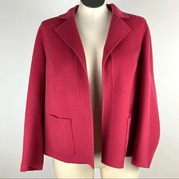Talbots womens petites open front jacket size 16W pink 100% wool - Picture 12 of 12